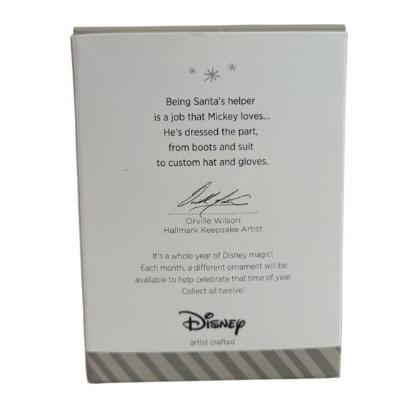 Hallmark Mickey Ornament Santa's Happy Helper Year of Disney Original Box 2014 - Picture 10 of 12